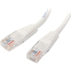 StarTech.com 2 ft White Molded Cat5e UTP Patch Cable  - 2ft Cat5e Patch Cable - 2ft Cat 5e Patch Cable - 2ft Cat5e Patch Cord - 2ft Molded Patch Cable - 2ft RJ45 Patch Cable