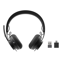 Load image into Gallery viewer, Logitech Zone Headset - Stereo - USB Type A, USB Type C - Wireless - Bluetooth - 98.4 ft - Over-the-head - Binaural - Noise Cancelling, Omni-directional, MEMS Technology Microphone - Noise Canceling - Black