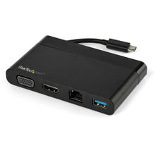 Load image into Gallery viewer, StarTech.com USB C Multiport Adapter with HDMI and VGA - Mac / Windows / Chrome - 4K - 1x USB-A Port - GbE - USB-C Adapter - Hideaway Cable - Turn your laptop into a portable workstation with this USB C multiport adapter with HDMI and VGA