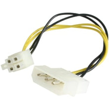 Load image into Gallery viewer, StarTech.com Power cable adapter - 4 pin internal power (F) - 4 pin ATX12V (M) - 15.2 cm - Convert an LP4 female connector to a P4 male connector - molex to 4 pin atx - molex to p4 adapter - molex to 12v - lp4 to p4 - lp4 to 4 pin atx