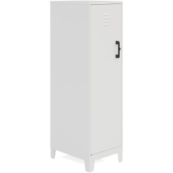 LYS SOHO Locker - 4 Shelve(s) - for Office, Home, Classroom, Playroom, Basement, Garage, Cloth, Sport Equipments, Toy, Game - Overall Size 53.4in x 14.3in x 18in - Pearl White - Steel