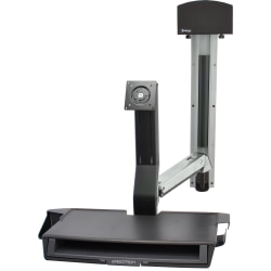 Ergotron StyleView Sit-Stand Combo System With Worksurface, Polished Aluminum