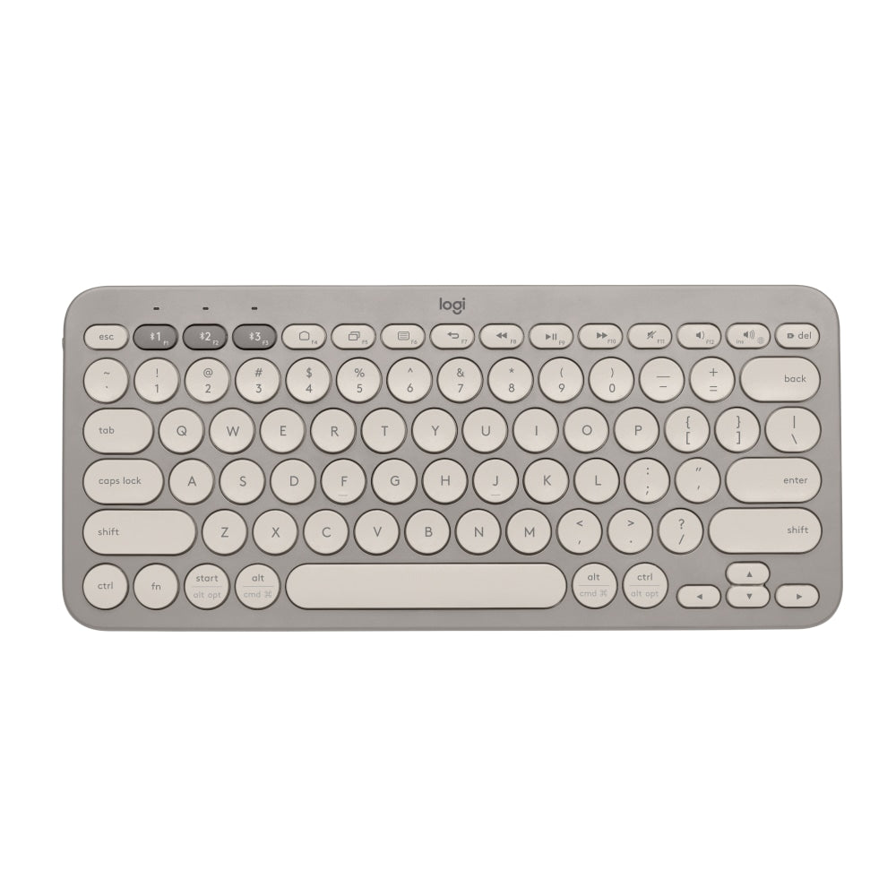 Logitech K380 Multi-Device Bluetooth Keyboard - Wireless Connectivity - Bluetooth - 32.81 ft - ChromeOS - Tablet, Smartphone, Computer - PC, Mac - AAA Battery Size Supported - Sand