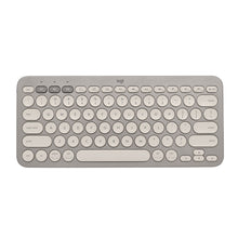 Load image into Gallery viewer, Logitech K380 Multi-Device Bluetooth Keyboard - Wireless Connectivity - Bluetooth - 32.81 ft - ChromeOS - Tablet, Smartphone, Computer - PC, Mac - AAA Battery Size Supported - Sand