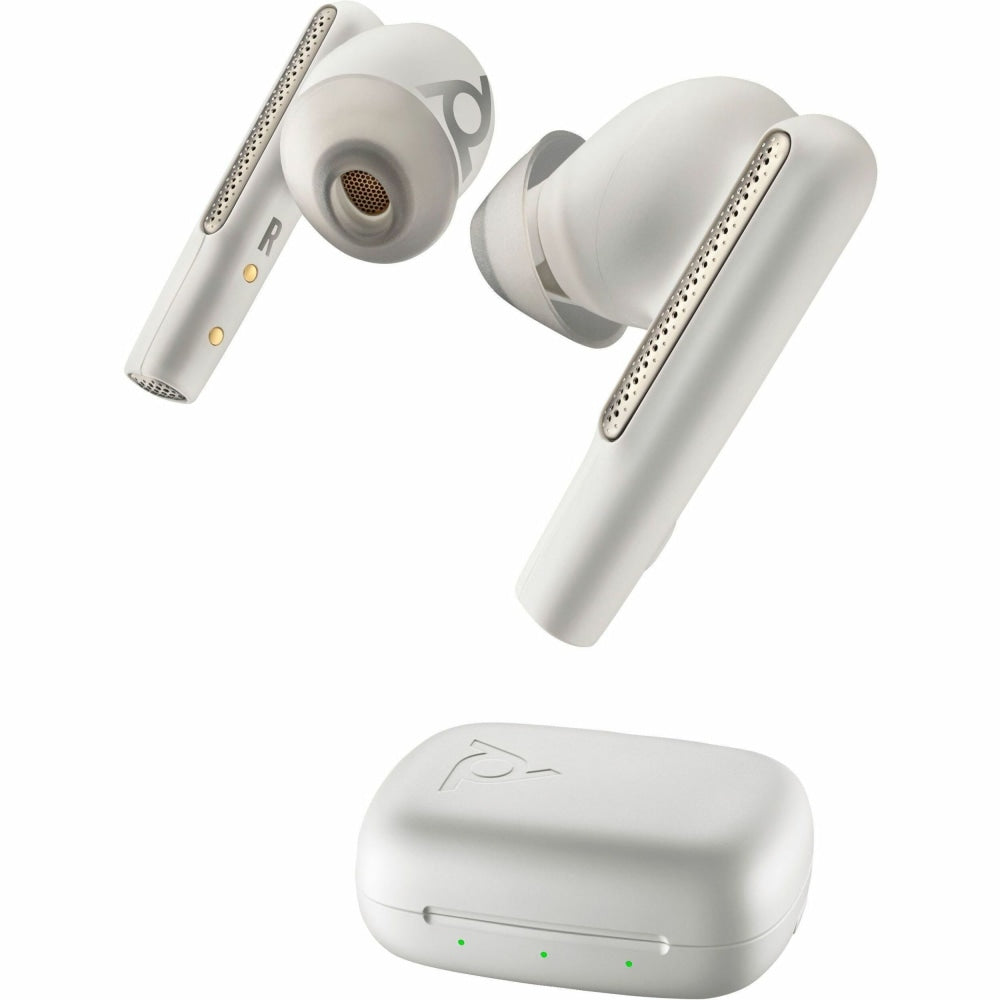 Poly Voyager Free 60 UC Earset - Stereo - True Wireless - Bluetooth - 98.4 ft - 20 Hz - 20 kHz - Earbud - Binaural - In-ear - Noise Canceling - White Sand