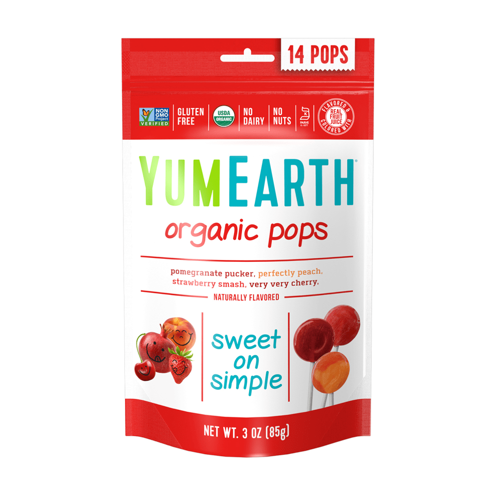 Yummy Earth Organic Lollipops, 3 Oz, Pack Of 6 Bags