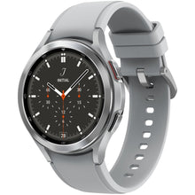 Load image into Gallery viewer, Samsung Galaxy Watch4 Classic, 46mm, Silver, Bluetooth - 16 GB - 1.50 GB Standard Memory - 1.4in - Android Wear - Bluetooth - GPS - Near Field Communication - Silver - Stainless Steel, Glass Body - Health &amp; Fitness - Water Resistant - IP68 Water Resistant