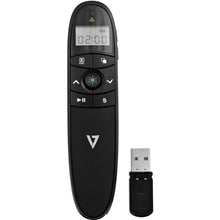 Load image into Gallery viewer, V7 Professional Wireless Green Laser Presenter - Black - Laser - Wireless - Radio Frequency - 2.40 GHz - Black - USB