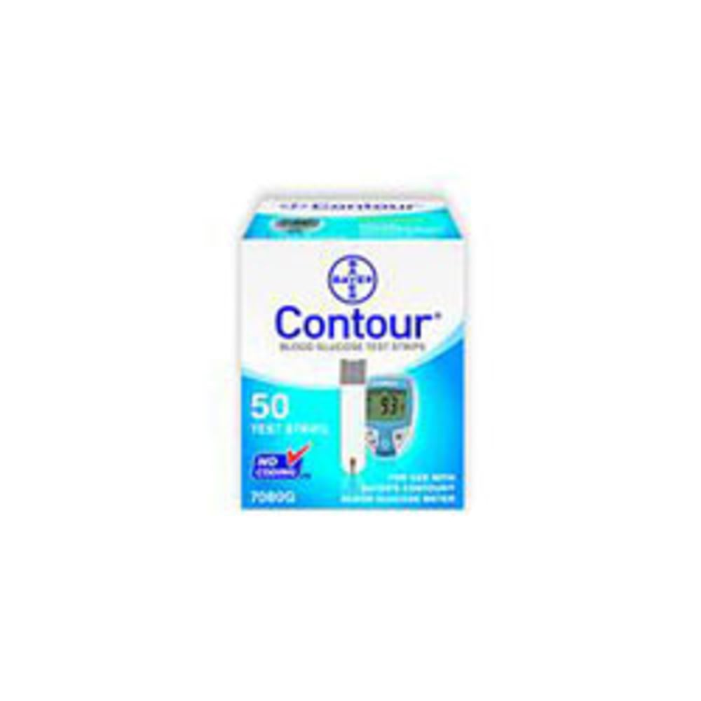 Bayer Contour Blood Glucose Test Strips, Box Of 50