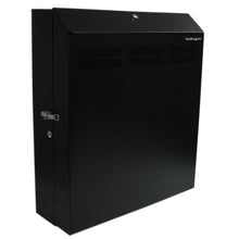 Load image into Gallery viewer, StarTech.com Wallmount Server Rack with Dual Fans and Lock - Vertical Mounting Rack for Server - 4U - Vertically mount your server or networking equipment to a wall with lock and key for maximum security - Universally compatible with rack-mount servers