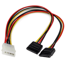 Load image into Gallery viewer, StarTech.com 12in LP4 to 2x SATA Power Y Cable Adapter - Power two SATA drives from a single LP4 power supply connector. - sata power splitter - molex to 2x sata - 12in sata power y cable - molex to dual sata - 12in sata power cable