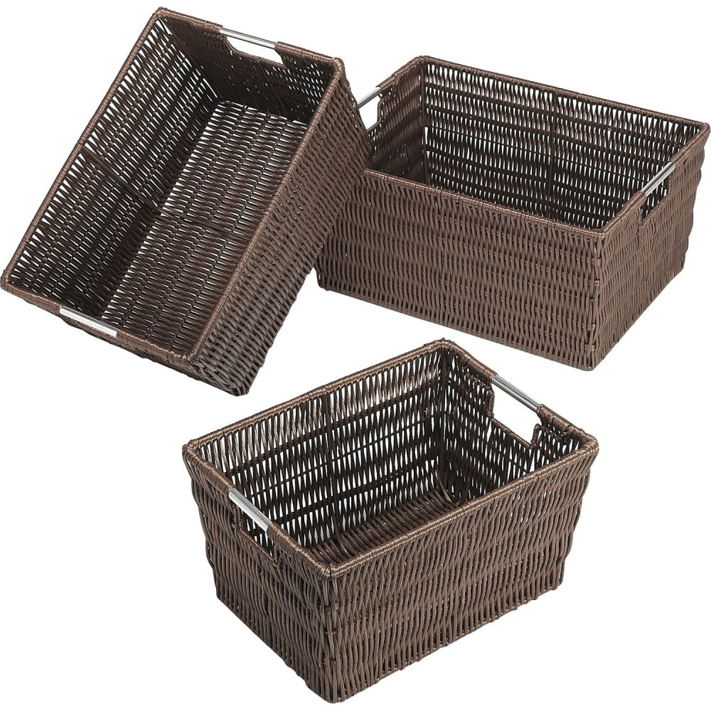 Whitmor Storage Bin - External Dimensions: 14.8in Width x 6.5in Depth x 11.5in Height - 6 x Quarter - Plastic - Brown - For Multipurpose - 3