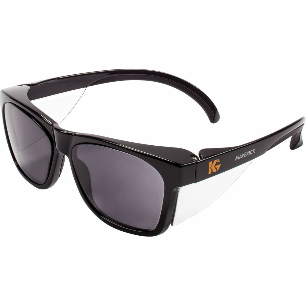 KleenGuard Maverick Safety Eyewear - Polycarbonate Lens - Smoke Gray, Black - 12 / Carton