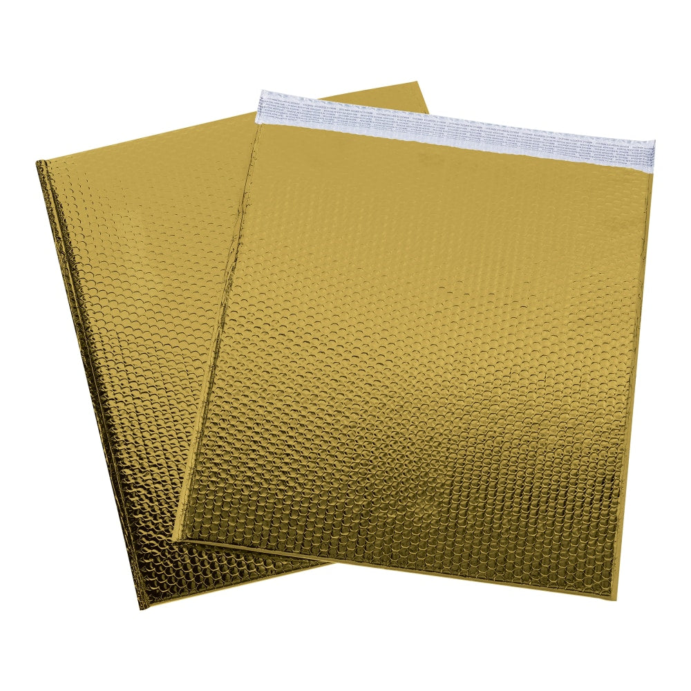 Office Depot Brand Glamour Bubble Mailers, 22-1/2inH x 19inW x 3/16inD, Gold, Pack Of 48 Mailers