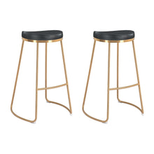 Load image into Gallery viewer, Zuo Modern Bree Barstools, Black/Gold, Set Of 2