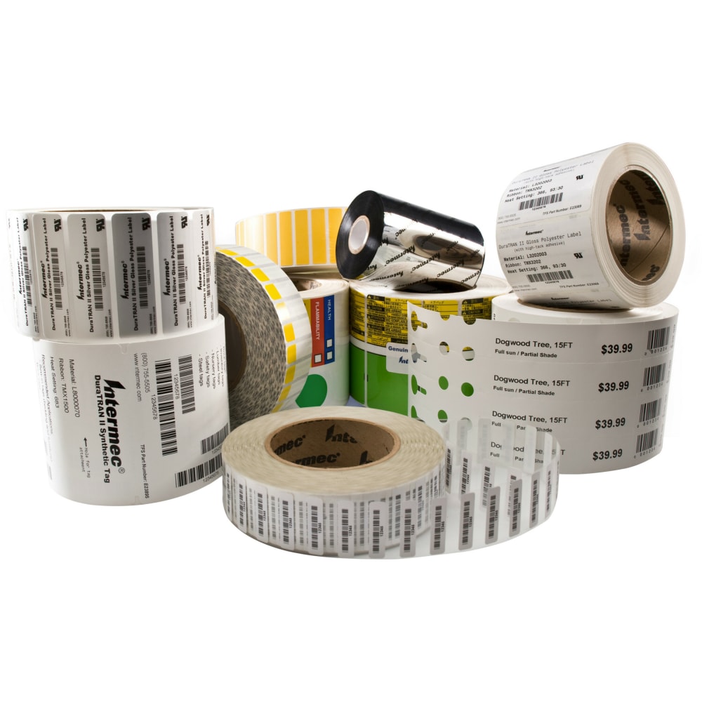 Intermec Duratran S Thermal Label - 4in Width x 1in Length - Permanent Adhesive - Rectangle - Thermal Transfer - Polypropylene - 1911 / Roll - 8 Roll - Perforated, Grease Resistant, Oil Resistant, Tear Resistant