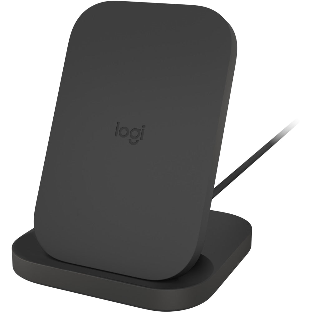 Logitech POWERED 10W Wireless Charging Stand (Graphite) - 120 V AC, 230 V AC Input - 19 V DC Output