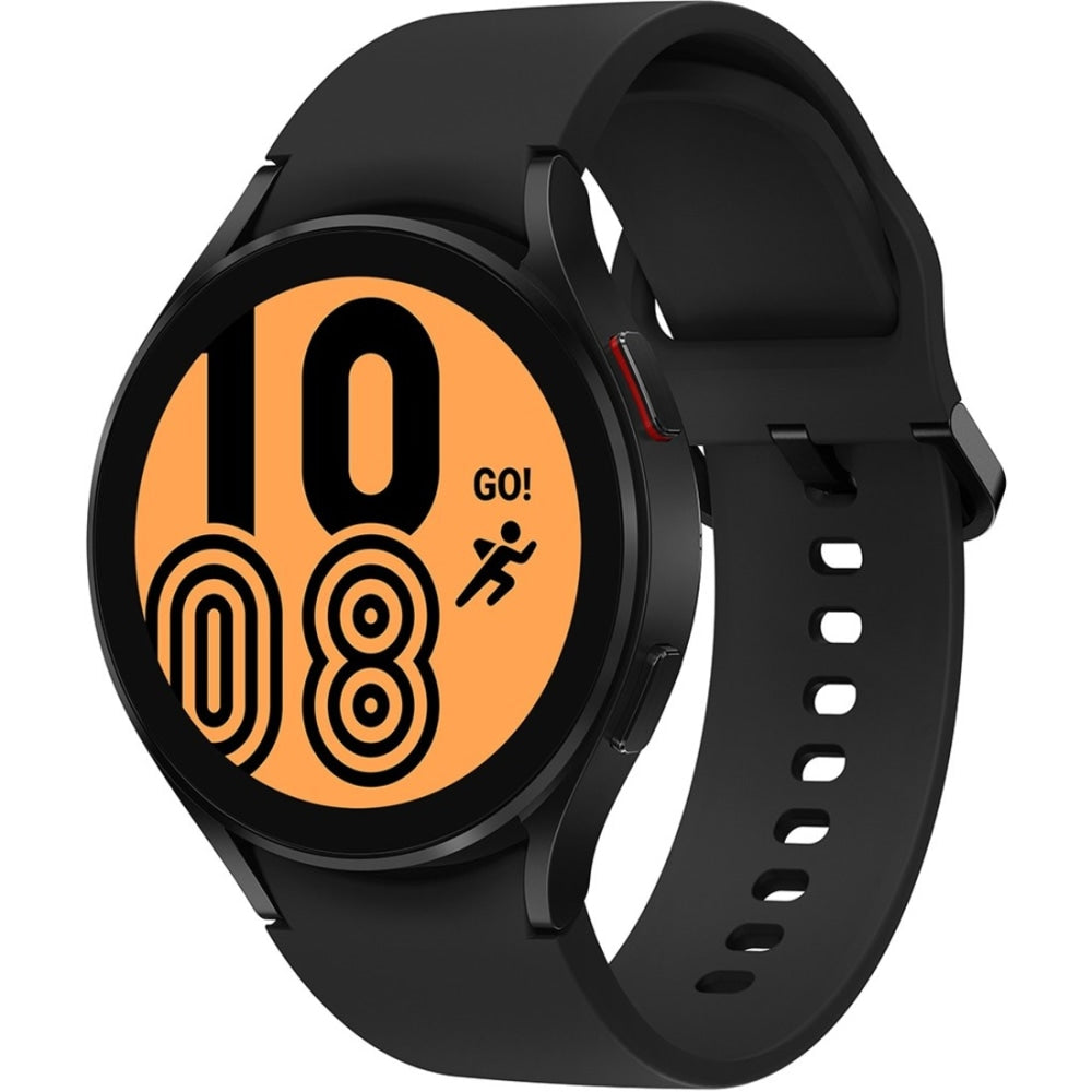 Samsung Galaxy Watch4, 44mm, Black, Bluetooth - 16 GB - 1.50 GB Standard Memory - 1.4in - Android Wear - Bluetooth - Black - Aluminum Case - Health & Fitness - Water Resistant - IP68 Water Resistant