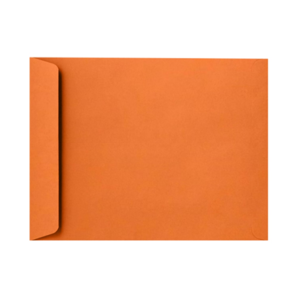 LUX Open-End 9in x 12in Envelopes, Peel & Press Closure, Mandarin Orange, Pack Of 500
